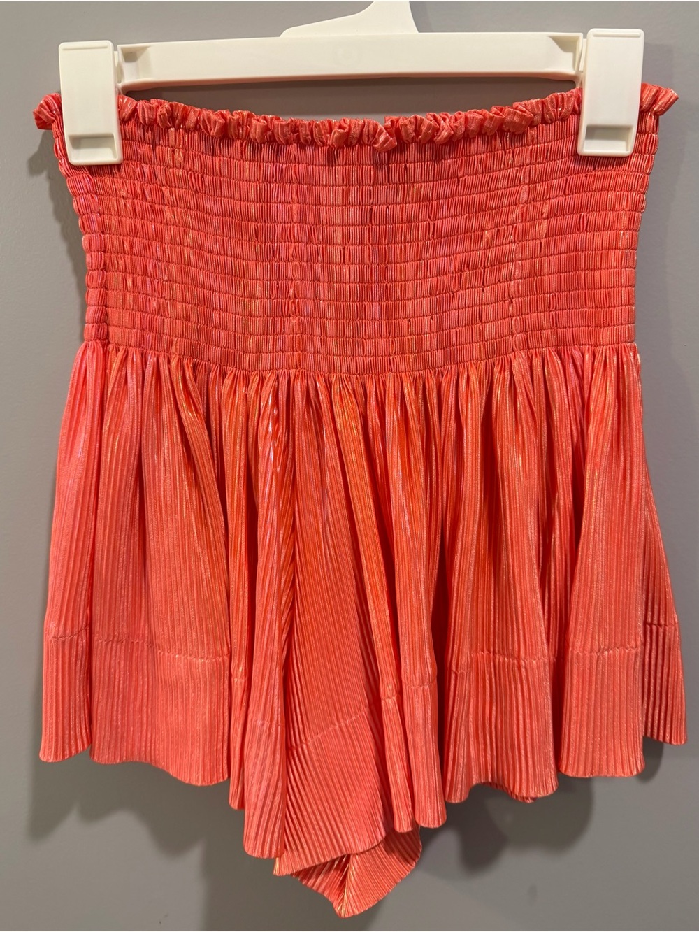 Queen of Sparkles Coral Orange Shimmery Soft Swing Shorts Size M